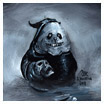 Kaapuveikko ja kallo (acrylic on canvas, 2011)